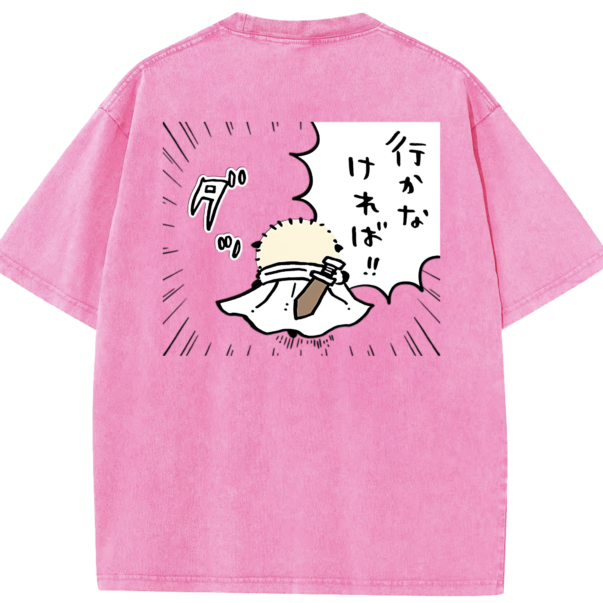 （画像用） ちいかわ ラッコ Chii-kawa Sea otter 綿100% ヴィンテージ風 半袖Tシャツ（背面プリント）